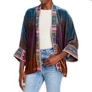 Johnny Was Ombre Cheetah Velvet Cropped Kimono